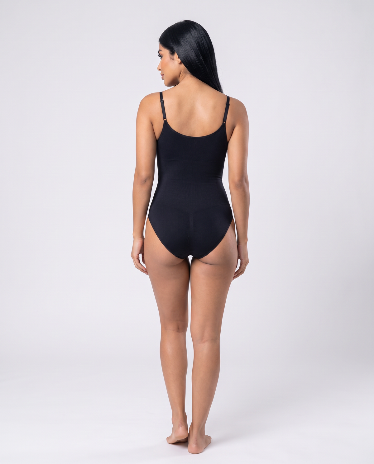 SculptFit Brief bodysuit in Black, back view