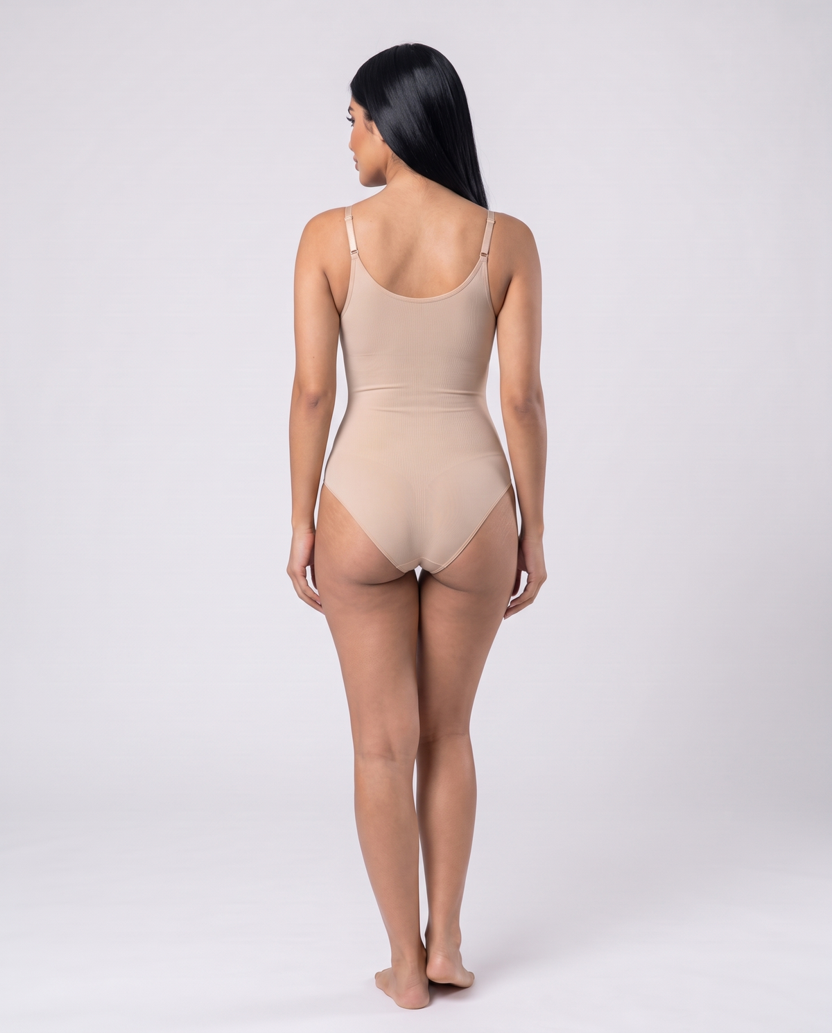 SculptFit Brief bodysuit in Nude, back view